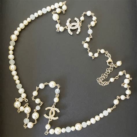 chanel pearls ebay|chanel faux pearl cc necklace.